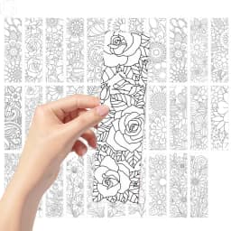 32pcs, Coloring Flower Bookmarks, Suitable for Back-to-School Season, Christmas, Halloween, Teachers, Readers, and Birthdays.