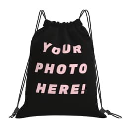 1pc Custom Picture Leisure Drawstring Bag Backpack Outdoor Storage Bags Travel Utility Pocket Durable Pouch Christmas Gift