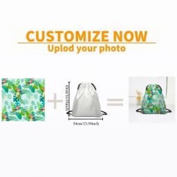 1pc Custom Picture Leisure Drawstring Bag Backpack Outdoor Storage Bags Travel Utility Pocket Durable Pouch Christmas Gift