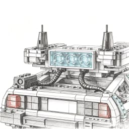 1872Pcs New Technical Back to the Future Time Machine Building Blocks Vehicle Model DIY Car Assemble Bricks Christmas Toys Gifts