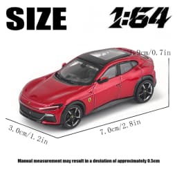 Bburago 1:64 FERRARI Purosangue 296 GTB ASSETTO FIORANO Die cast Alloy car model series children's Christmas boy gift toys