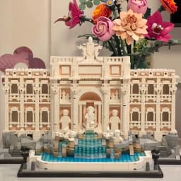 1880 Pieces Room Decoration Fountain Architecture Building Block Set Construction Brick Model Adults Birthday Christmas Gifts