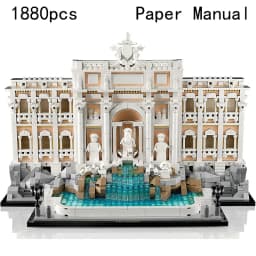 1880 Pieces Room Decoration Fountain Architecture Building Block Set Construction Brick Model Adults Birthday Christmas Gifts