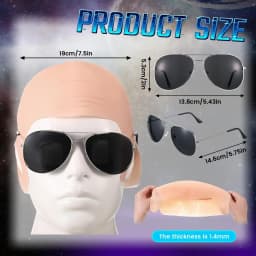 Bald Outfit Cosplay Accessories Set with Latex Bald Hat And Nylon Wig Cap for Halloween Christmas Carnival April Fool's Party