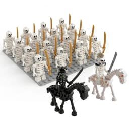 Skeleton puppet army, skeleton war horse, skeleton corps with weapons square building blocks, birthday gifts, Christmas gifts.