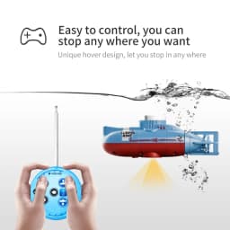 Mini RC Submarine for Kids - Remote Control Boat with 0.1m/s Speed Waterproof Diving Simulation Model Toy for Christmas