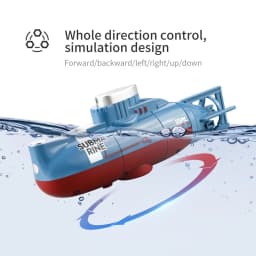 Mini RC Submarine for Kids - Remote Control Boat with 0.1m/s Speed Waterproof Diving Simulation Model Toy for Christmas