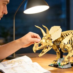 2688 Pieces Triceratops Fossil Building Block Set Construction Dinosaur Model Brick Adults Birthday Christmas Gifts