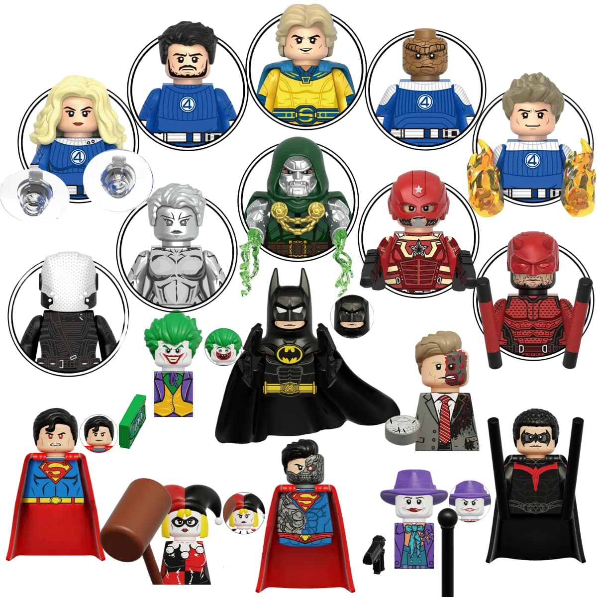 Blind Box G0141 Mini Building Blocks Figures Big Goblin Spiderman Iron Man Venom Captain Hawk Deadpool Armor Christmas Gift Toys