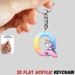 2D Flat A-Z Alphabet Animal Keychain, Colorful Acrylic Charms with Durable Iron Chain, Educational Christmas Gift for Backpack