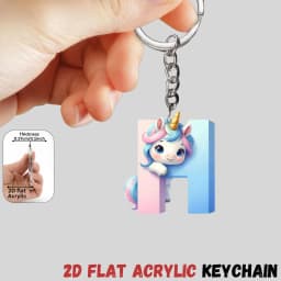2D Flat A-Z Alphabet Animal Keychain, Colorful Acrylic Charms with Durable Iron Chain, Educational Christmas Gift for Backpack