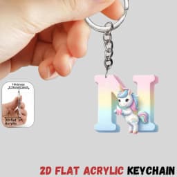 2D Flat A-Z Alphabet Animal Keychain, Colorful Acrylic Charms with Durable Iron Chain, Educational Christmas Gift for Backpack