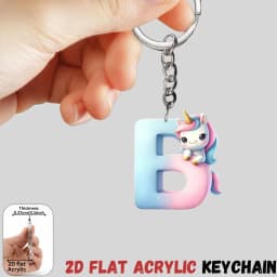 2D Flat A-Z Alphabet Animal Keychain, Colorful Acrylic Charms with Durable Iron Chain, Educational Christmas Gift for Backpack