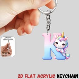 2D Flat A-Z Alphabet Animal Keychain, Colorful Acrylic Charms with Durable Iron Chain, Educational Christmas Gift for Backpack
