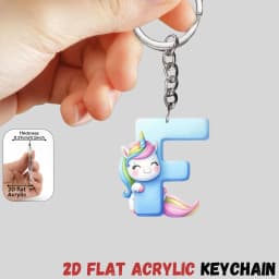 2D Flat A-Z Alphabet Animal Keychain, Colorful Acrylic Charms with Durable Iron Chain, Educational Christmas Gift for Backpack