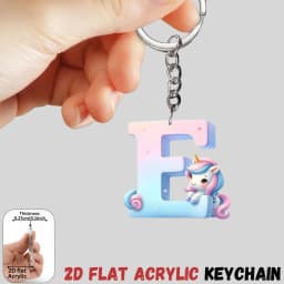 2D Flat A-Z Alphabet Animal Keychain, Colorful Acrylic Charms with Durable Iron Chain, Educational Christmas Gift for Backpack