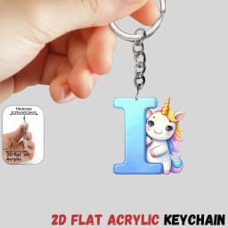 2D Flat A-Z Alphabet Animal Keychain, Colorful Acrylic Charms with Durable Iron Chain, Educational Christmas Gift for Backpack