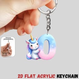 2D Flat A-Z Alphabet Animal Keychain, Colorful Acrylic Charms with Durable Iron Chain, Educational Christmas Gift for Backpack