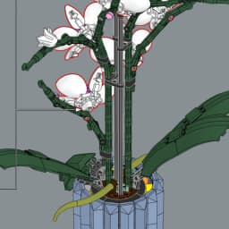 Icons Bouquet of Artificial Flower Orchid Potted Model Building Blocks Adult Plant Series Suitable for Halloween Christmas Gifts