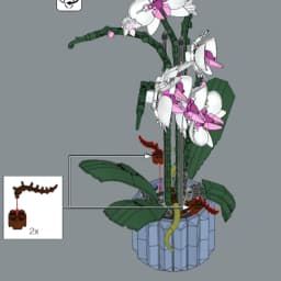 Icons Bouquet of Artificial Flower Orchid Potted Model Building Blocks Adult Plant Series Suitable for Halloween Christmas Gifts