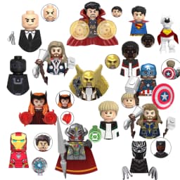 Blind Box Mini Building Blocks G0139 Figures Big Goblin Spiderman Iron Man Venom Captain Hawk Deadpool Armor Christmas Gift Toy