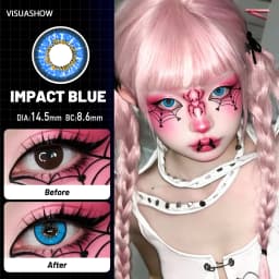 VISUASHOW Yellow Cosplay Colored Contacts 1 Pair Half Yearly 14.2mm Soft Eye Lenses Anime Makeup For Halloween Christmas Coser