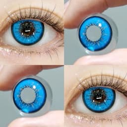VISUASHOW Yellow Cosplay Colored Contacts 1 Pair Half Yearly 14.2mm Soft Eye Lenses Anime Makeup For Halloween Christmas Coser