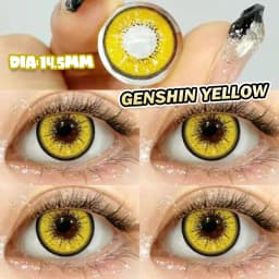 VISUASHOW Yellow Cosplay Colored Contacts 1 Pair Half Yearly 14.2mm Soft Eye Lenses Anime Makeup For Halloween Christmas Coser