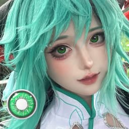VISUASHOW Yellow Cosplay Colored Contacts 1 Pair Half Yearly 14.2mm Soft Eye Lenses Anime Makeup For Halloween Christmas Coser