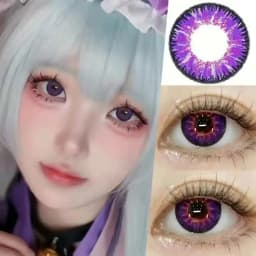 VISUASHOW Yellow Cosplay Colored Contacts 1 Pair Half Yearly 14.2mm Soft Eye Lenses Anime Makeup For Halloween Christmas Coser