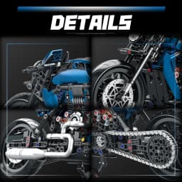 MOC Bricks Motorcycle Model - Christmas Gift - For Boys and Children - New Edition - 1:8 - Night Racing Motorcycle Building Set