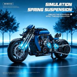 MOC Bricks Motorcycle Model - Christmas Gift - For Boys and Children - New Edition - 1:8 - Night Racing Motorcycle Building Set