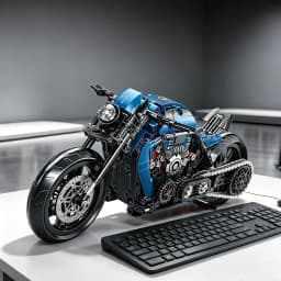 MOC Bricks Motorcycle Model - Christmas Gift - For Boys and Children - New Edition - 1:8 - Night Racing Motorcycle Building Set