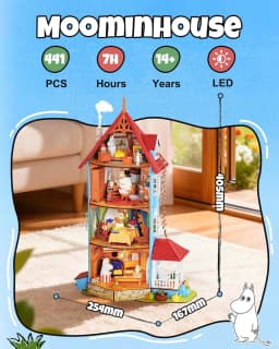 Rolife Moominhouse Miniature House Kit Moomin Valley Dollhouse Creative Gift for Christmas Birthday Craft Building Kit for Adult