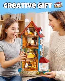 Rolife Moominhouse Miniature House Kit Moomin Valley Dollhouse Creative Gift for Christmas Birthday Craft Building Kit for Adult