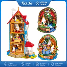 Rolife Moominhouse Miniature House Kit Moomin Valley Dollhouse Creative Gift for Christmas Birthday Craft Building Kit for Adult