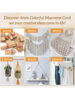 10Meters Macrame Cord Rope String Natural Cotton Macrame Twisted Twine Braided Crafts Handwork DIY Home Textile Christmas