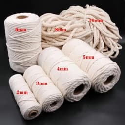 10Meters Macrame Cord Rope String Natural Cotton Macrame Twisted Twine Braided Crafts Handwork DIY Home Textile Christmas