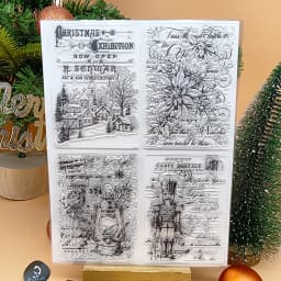 Merry Christmas Clear Stamp, Silicone Transparent Stamps for Paper Craft Handmade Card Making DIY Greeting Cards Scrapbooking