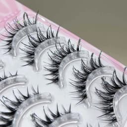 Mixiaohe Thai Style Colorful Diamond Lashes 5 Pairs Sparkling C Curl Fluffy Lashes for Stage Festival Christmas