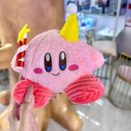 Cute Kirby Plush Candle Doll Pink Girly Desktop Ornament Christmas Holiday Birthday Anime Gift Decor