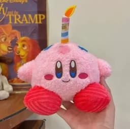 Cute Kirby Plush Candle Doll Pink Girly Desktop Ornament Christmas Holiday Birthday Anime Gift Decor