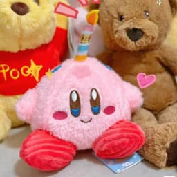 Cute Kirby Plush Candle Doll Pink Girly Desktop Ornament Christmas Holiday Birthday Anime Gift Decor