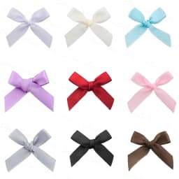 50pcs Black Pink Ribbon Bows Small Christmas Bows Ribbon Bow Flower Craft Decor Birthday Wedding Xmas Packing Gift Decorations