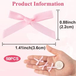 50pcs Black Pink Ribbon Bows Small Christmas Bows Ribbon Bow Flower Craft Decor Birthday Wedding Xmas Packing Gift Decorations
