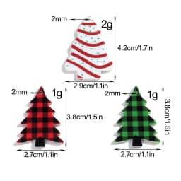 10pcs/lot Christmas Tree Acrylic Charms Snow Green Red Pendant for DIY Handmade Jewelry Making Earring Keychain Accessories