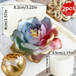 Lotus Flower Silicone Mold,For Resin Crafting - Suitable for Candles、DIY Crafts、Valentine's Day、Mother's Day、Christmas Decoratio
