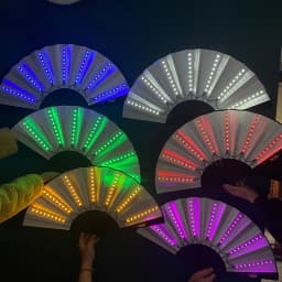 Glow Folding Led Fan Dancing Light Wedding Halloween Christmas Festival Accessories Built-in Battery In The Dark Party Supplies