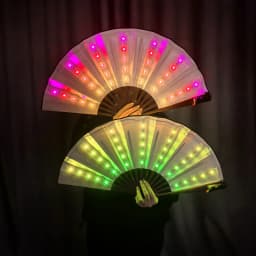 Glow Folding Led Fan Dancing Light Wedding Halloween Christmas Festival Accessories Built-in Battery In The Dark Party Supplies