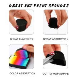 10/20Pcs Black Petal Face Painting Sponges or Thumb Covers, High Density Foam for Halloween Christmas Body Art Makeup Supplies